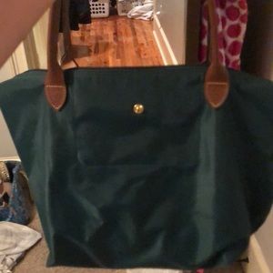 Green longchamp bag